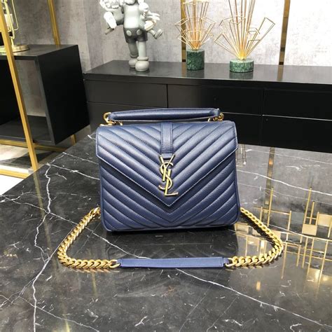 ysl college bag navy blue|ysl college bag diamond.